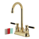 Kaiser KB8492DKL Two-Handle 2-Hole Deck Mount Bar Faucet, Polished Brass