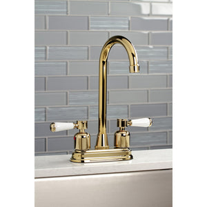Paris KB8492DPL Two-Handle 2-Hole Deck Mount Bar Faucet, Polished Brass