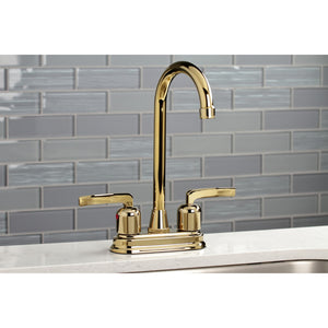 Centurion KB8492EFL Two-Handle 2-Hole Deck Mount Bar Faucet, Polished Brass