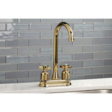 Millennium KB8492ZX Two-Handle 2-Hole Deck Mount Bar Faucet, Polished Brass