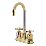 Millennium KB8492ZX Two-Handle 2-Hole Deck Mount Bar Faucet, Polished Brass