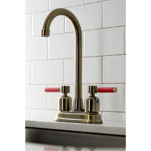 Kaiser KB8493DKL Two-Handle 2-Hole Deck Mount Bar Faucet, Antique Brass