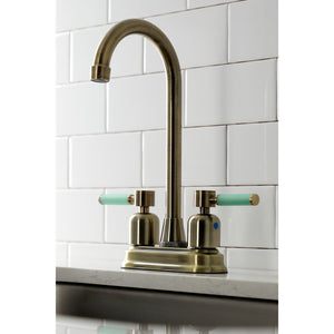 Kaiser KB8493DKL Two-Handle 2-Hole Deck Mount Bar Faucet, Antique Brass