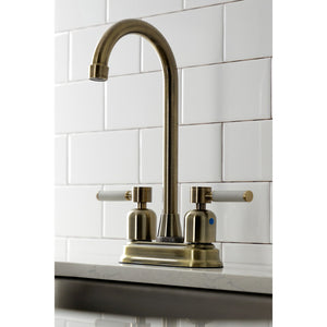 Kaiser KB8493DKL Two-Handle 2-Hole Deck Mount Bar Faucet, Antique Brass