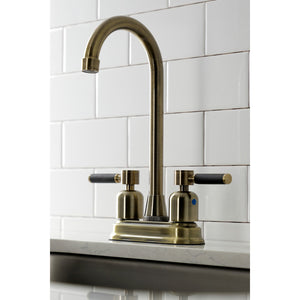Kaiser KB8493DKL Two-Handle 2-Hole Deck Mount Bar Faucet, Antique Brass