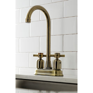 Concord KB8493DX Two-Handle 2-Hole Deck Mount Bar Faucet, Antique Brass