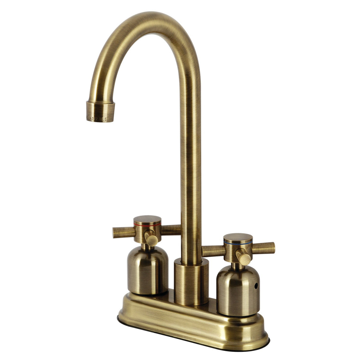 Concord KB8493DX Two-Handle 2-Hole Deck Mount Bar Faucet, Antique Brass