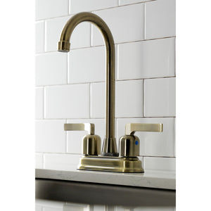 Centurion KB8493EFL Two-Handle 2-Hole Deck Mount Bar Faucet, Antique Brass