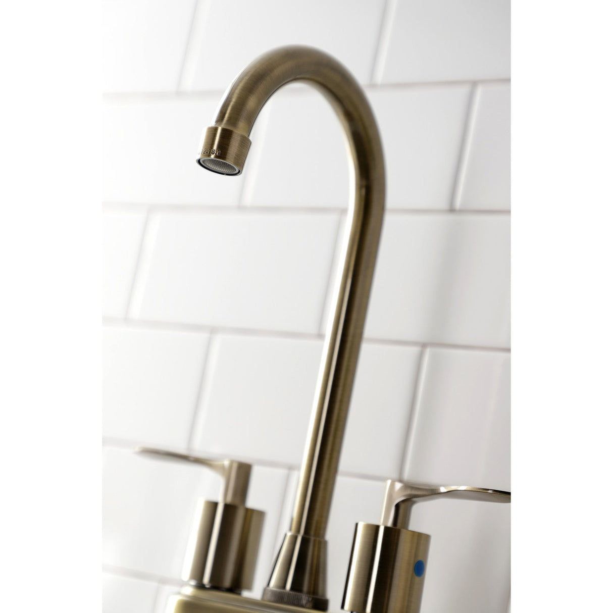 Serena KB8493SVL Two-Handle 2-Hole Deck Mount Bar Faucet, Antique Brass