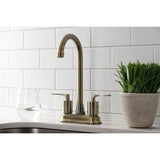 Serena KB8493SVL Two-Handle 2-Hole Deck Mount Bar Faucet, Antique Brass