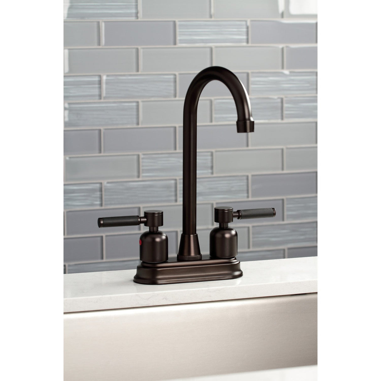 Kaiser KB8495DKL Two-Handle 2-Hole Deck Mount Bar Faucet, Oil Rubbed Bronze