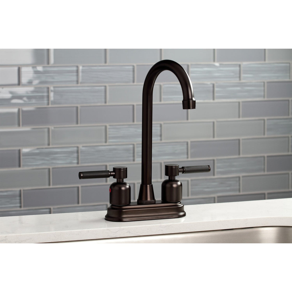 Kaiser KB8495DKL Two-Handle 2-Hole Deck Mount Bar Faucet, Oil Rubbed Bronze