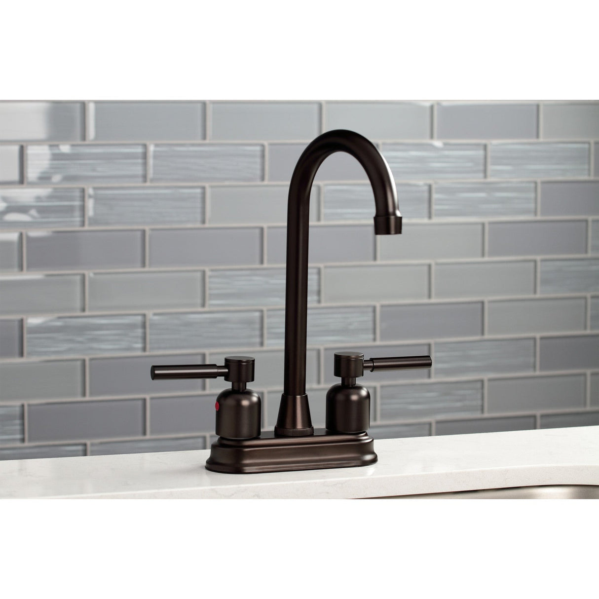 Concord KB8495DL Two-Handle 2-Hole Deck Mount Bar Faucet, Oil Rubbed Bronze
