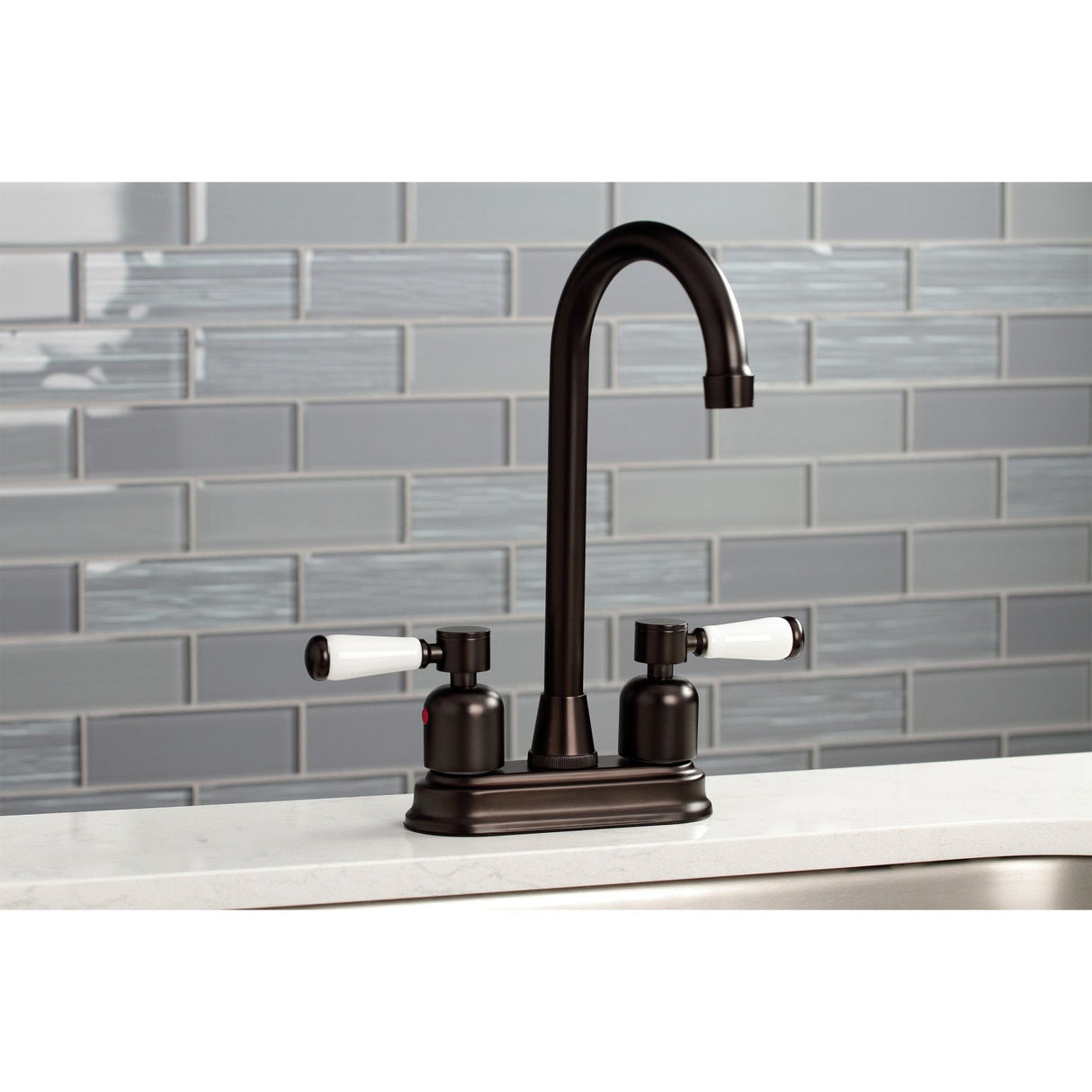 Paris KB8495DPL Two-Handle 2-Hole Deck Mount Bar Faucet, Oil Rubbed Bronze