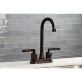 Centurion KB8495EFL Two-Handle 2-Hole Deck Mount Bar Faucet, Oil Rubbed Bronze