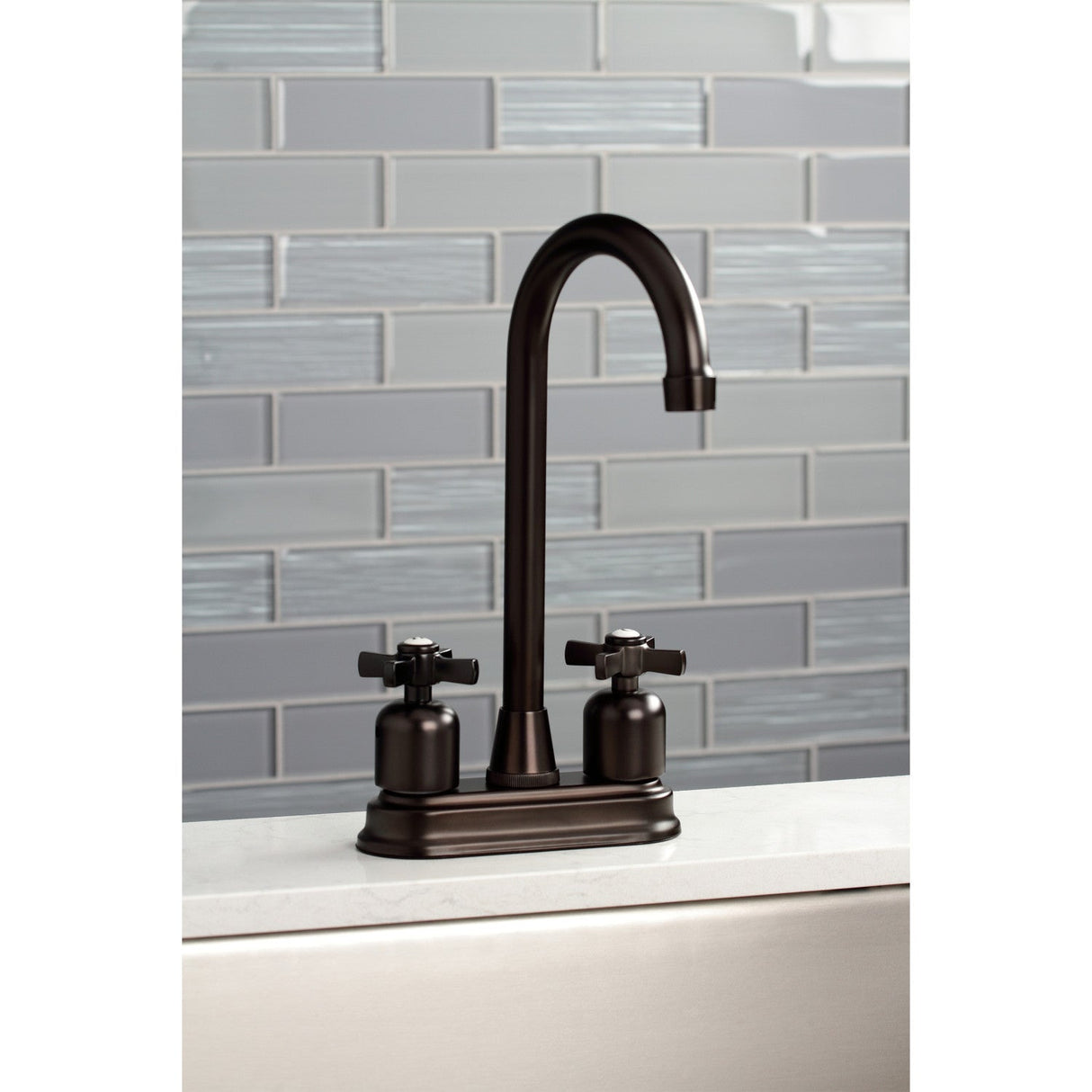 Millennium KB8495ZX Two-Handle 2-Hole Deck Mount Bar Faucet, Oil Rubbed Bronze