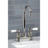 Paris KB8496DPL Two-Handle 2-Hole Deck Mount Bar Faucet, Polished Nickel