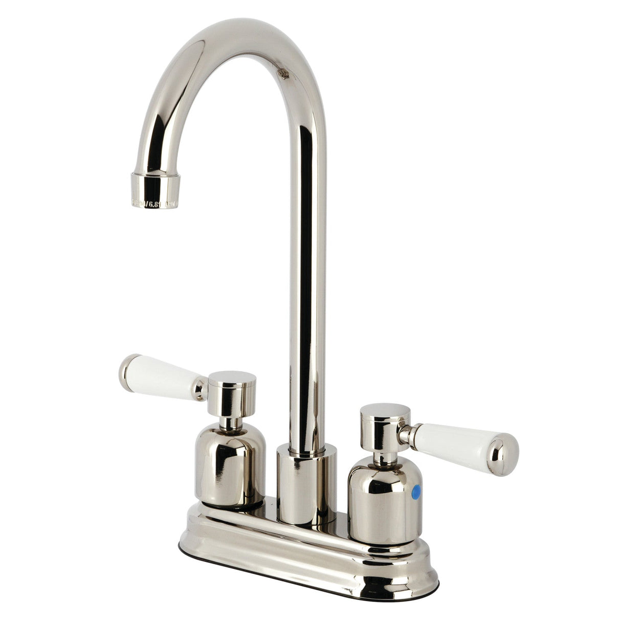 Paris KB8496DPL Two-Handle 2-Hole Deck Mount Bar Faucet, Polished Nickel