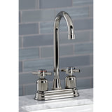 Concord KB8496DX Two-Handle 2-Hole Deck Mount Bar Faucet, Polished Nickel