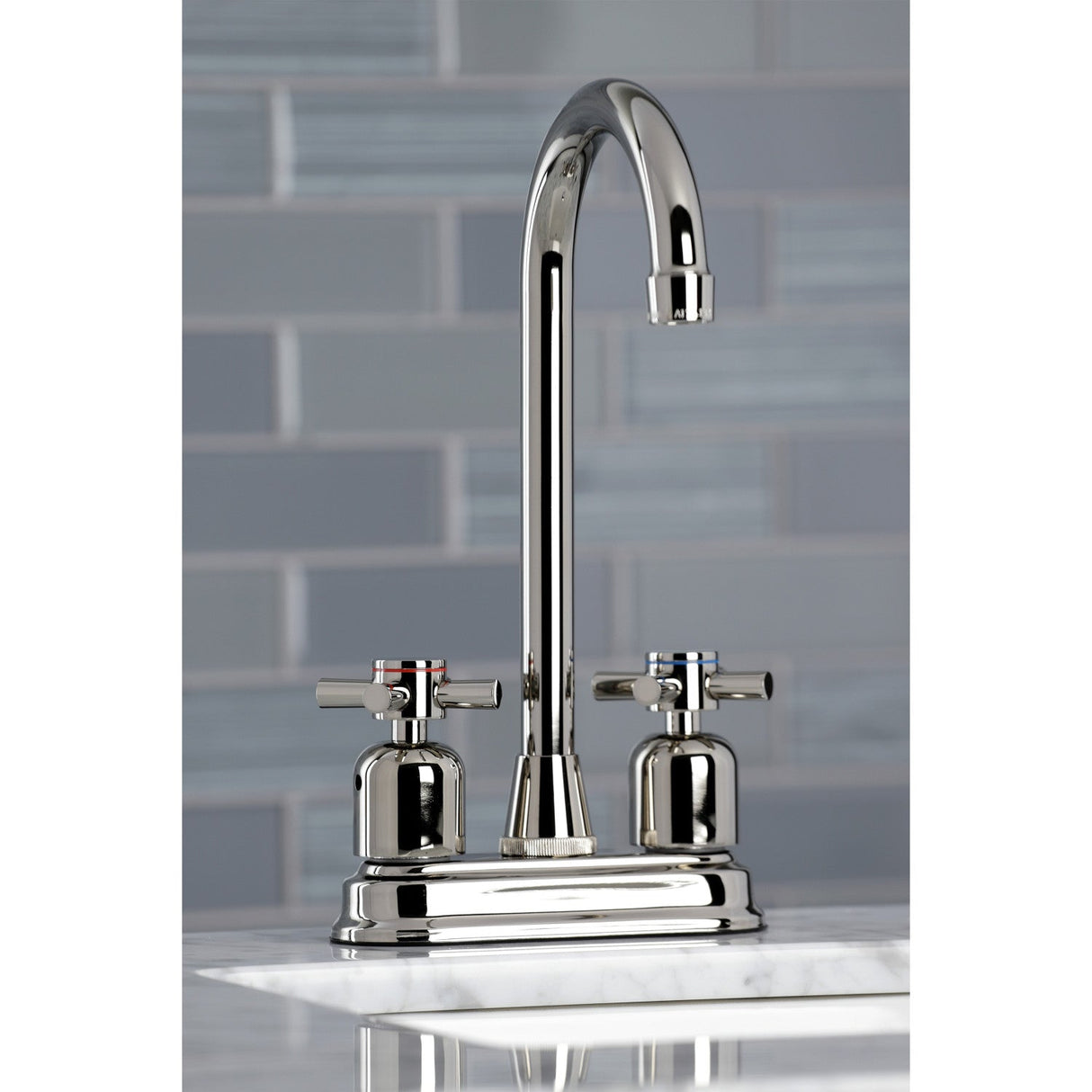 Concord KB8496DX Two-Handle 2-Hole Deck Mount Bar Faucet, Polished Nickel