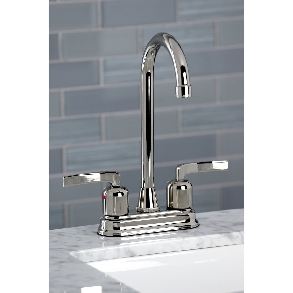 Centurion KB8496EFL Two-Handle 2-Hole Deck Mount Bar Faucet, Polished Nickel