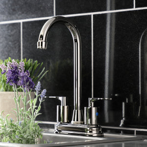 Serena KB8496SVL Two-Handle 2-Hole Deck Mount Bar Faucet, Polished Nickel