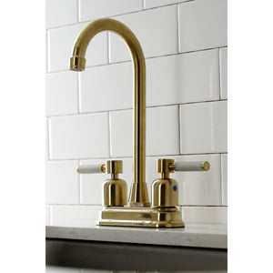 Kaiser KB8497DKL Two-Handle 2-Hole Deck Mount Bar Faucet, Brushed Brass
