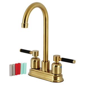 Kaiser KB8497DKL Two-Handle 2-Hole Deck Mount Bar Faucet, Brushed Brass