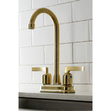 Centurion KB8497EFL Two-Handle 2-Hole Deck Mount Bar Faucet, Brushed Brass