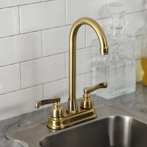Royale KB8497FL Two-Handle 2-Hole Deck Mount Bar Faucet, Brushed Brass