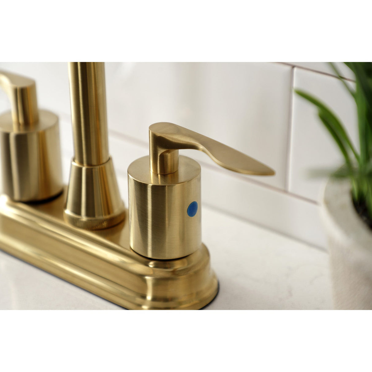 Serena KB8497SVL Two-Handle 2-Hole Deck Mount Bar Faucet, Brushed Brass