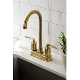 Serena KB8497SVL Two-Handle 2-Hole Deck Mount Bar Faucet, Brushed Brass