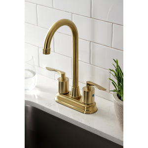 Serena KB8497SVL Two-Handle 2-Hole Deck Mount Bar Faucet, Brushed Brass