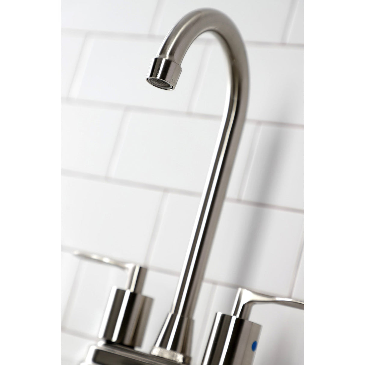 Serena KB8498SVL Two-Handle 2-Hole Deck Mount Bar Faucet, Brushed Nickel