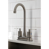 Serena KB8498SVL Two-Handle 2-Hole Deck Mount Bar Faucet, Brushed Nickel