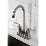 Serena KB8498SVL Two-Handle 2-Hole Deck Mount Bar Faucet, Brushed Nickel