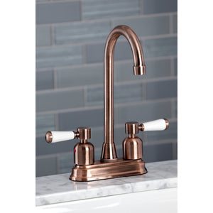 Paris KB849DPLAC Two-Handle 2-Hole Deck Mount Bar Faucet, Antique Copper