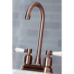 Paris KB849DPLAC Two-Handle 2-Hole Deck Mount Bar Faucet, Antique Copper