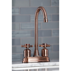 Concord KB849DXAC Two-Handle 2-Hole Deck Mount Bar Faucet, Antique Copper