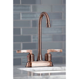 Centurion KB849EFLAC Two-Handle 2-Hole Deck Mount Bar Faucet, Antique Copper