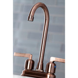 Centurion KB849EFLAC Two-Handle 2-Hole Deck Mount Bar Faucet, Antique Copper