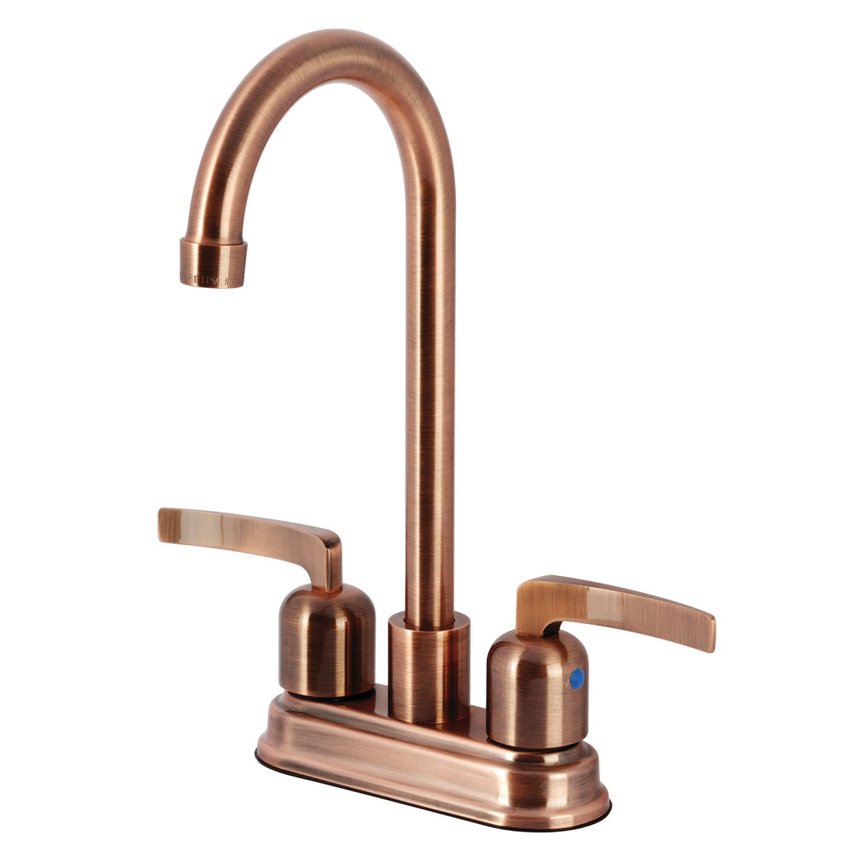 Centurion KB849EFLAC Two-Handle 2-Hole Deck Mount Bar Faucet, Antique Copper