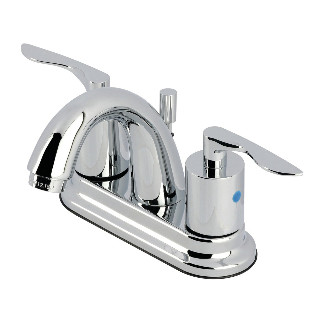 Serena KB8611SVL Two-Handle 3-Hole Deck Mount 4" Centerset Bathroom Faucet with Retail Pop-Up, Polished Chrome