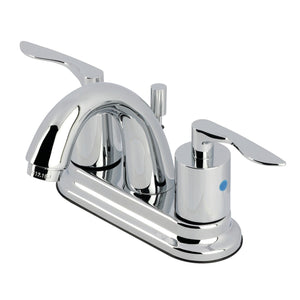 Serena KB8611SVL Two-Handle 3-Hole Deck Mount 4" Centerset Bathroom Faucet with Retail Pop-Up, Polished Chrome