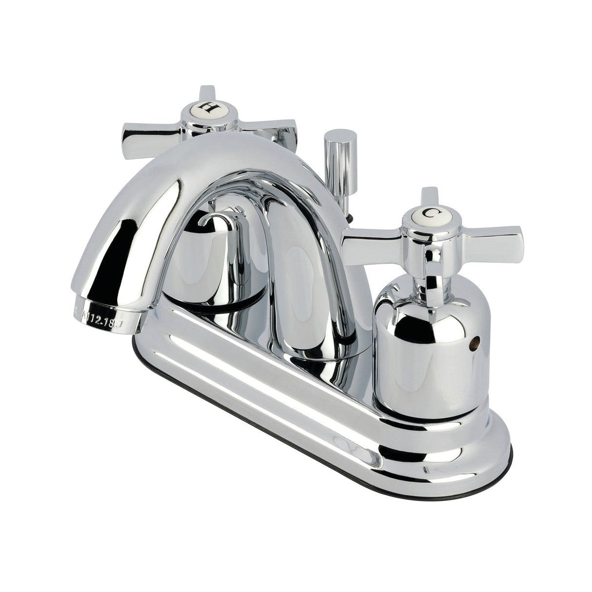 Millennium KB8611ZX Two-Handle 3-Hole Deck Mount 4" Centerset Bathroom Faucet with Plastic Pop-Up, Polished Chrome