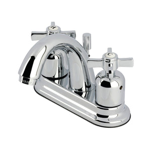 Millennium KB8611ZX Two-Handle 3-Hole Deck Mount 4" Centerset Bathroom Faucet with Plastic Pop-Up, Polished Chrome