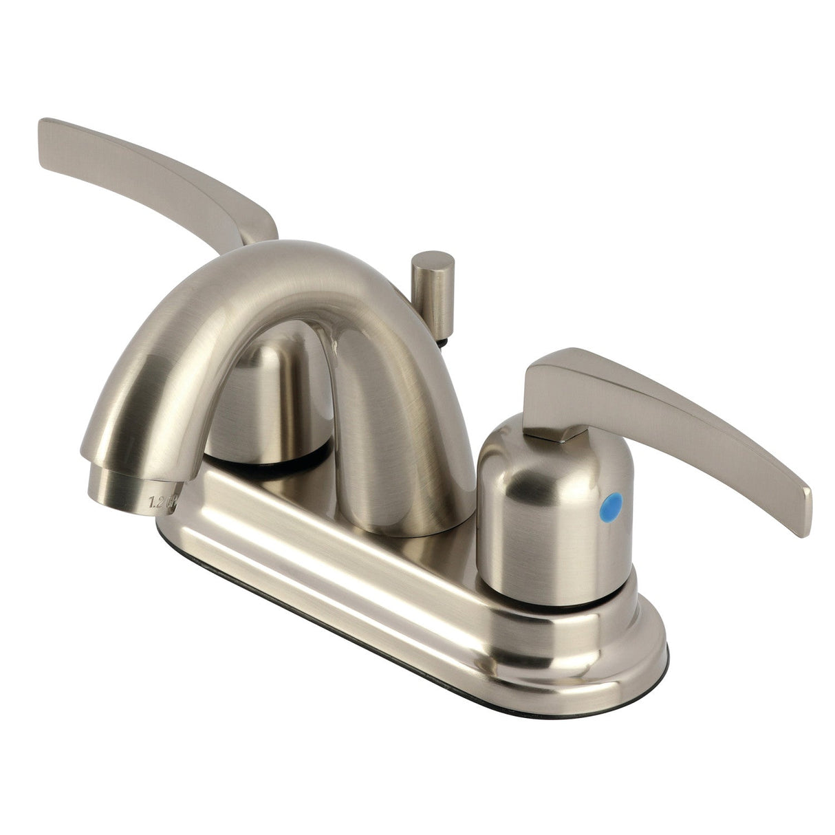 Centurion KB8618EFL Two-Handle 3-Hole Deck Mount 4" Centerset Bathroom Faucet with Plastic Pop-Up, Brushed Nickel