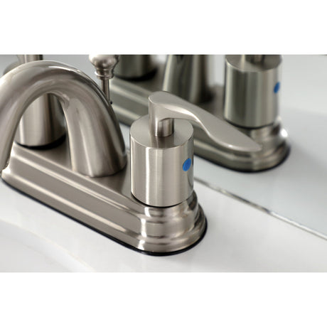 Serena KB8618SVL Two-Handle 3-Hole Deck Mount 4" Centerset Bathroom Faucet with Retail Pop-Up, Brushed Nickel