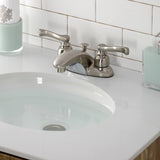 Royale KB8628FL Two-Handle 3-Hole Deck Mount 4" Centerset Bathroom Faucet with Plastic Pop-Up, Brushed Nickel