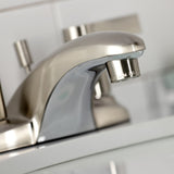 NuvoFusion KB8628NDL Two-Handle 3-Hole Deck Mount 4" Centerset Bathroom Faucet with Plastic Pop-Up, Brushed Nickel